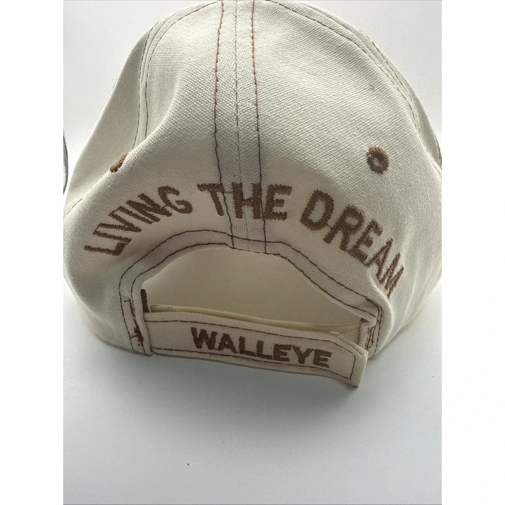 Eighteen Forty Eight Walleye Embroidered Trucker Hat Tan Fishing Hat Adjustable